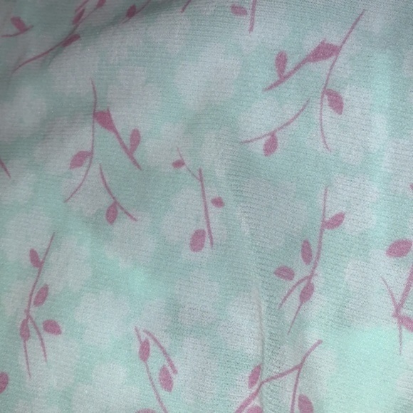 ALFANI Mint Green Floral Blouse Size XL Petite Sheer Short Sleeve Top Over Cami - Picture 8 of 10